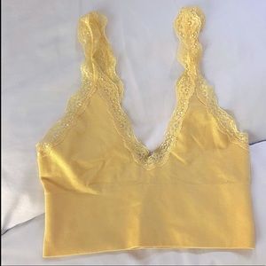 NWOT Out From Under Yellow Crop Lace Tank Top Urban Outfitters